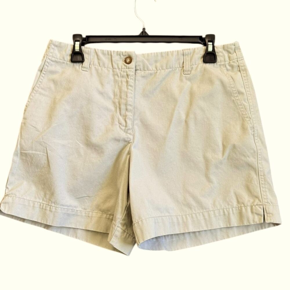 New York & Company Womens Chino Shorts Khaki Size 10 Cotton Twill